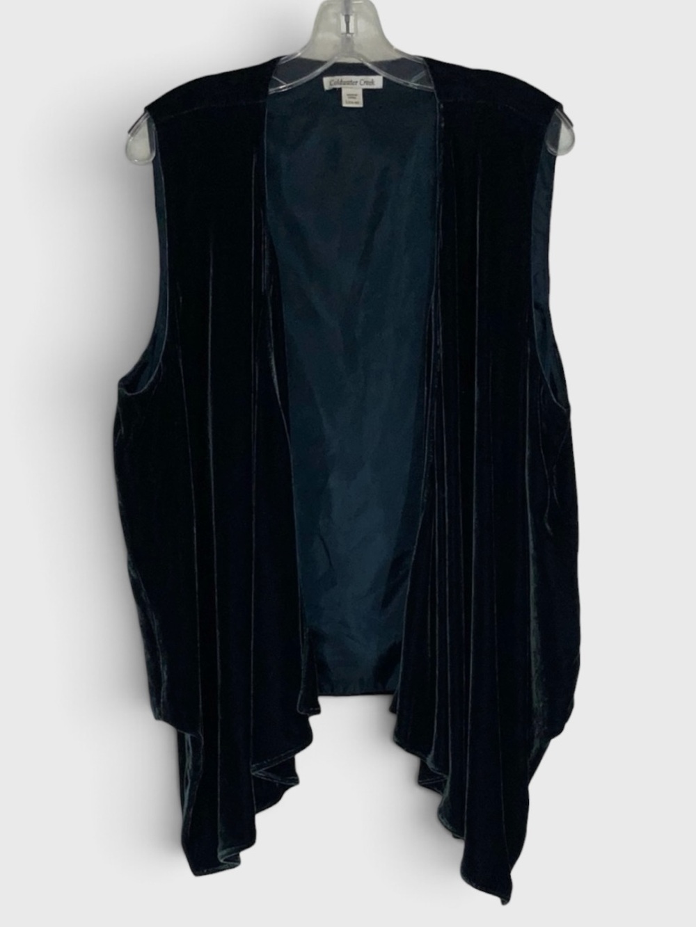 1001 10/$50🏄🏻♀️ Coldwater Creek Black Velvet Vest with Back Tie